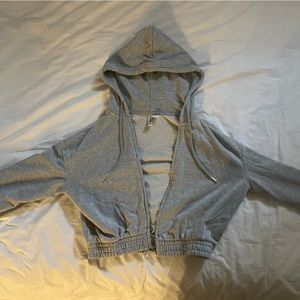 Grey Cropped Hoodie (size S)